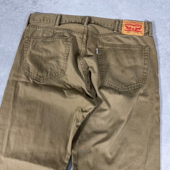 Levi’s 505 Straight Fit Khaki Denim Jeans Classic Work Style - Size: 38x34 - Picture 7 of 9